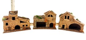 JUEGO 3 CASAS CORCHO RUSTICAS SURT/18X8X12CMS (PRECIO JUEGO)