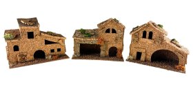 JUEGO 3 CASAS CORCHO RUSTICAS SURT/18X8X12CMS (PRECIO JUEGO)