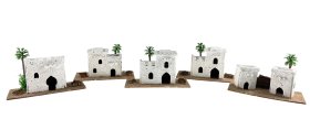 JUEGO 5 CASAS MORAS CORCHO SURT/ 10X6X9CMS (PRECIO JUEGO)