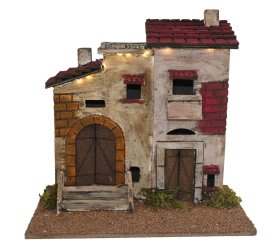 CASA CORCHO CON LUZ PILA / 25X15X25CMS