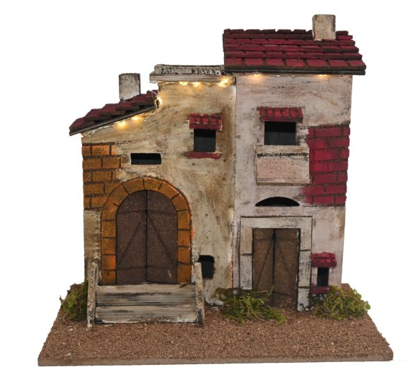 CASA CORCHO CON LUZ PILA / 25X15X25CMS