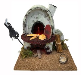 HORNO CORCHO CON LUZ LLAMA A 220V / 16X9X14CMS