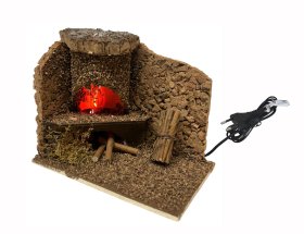 HORNO CORCHO CON LUZ LLAMA A 220V / 15X11X10CMS