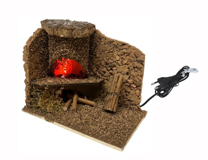 HORNO CORCHO CON LUZ LLAMA A 220V / 15X11X10CMS