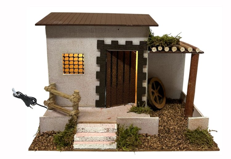 CASA RURAL CORCHO CON LUZ BELEN / 22X14X16CMS