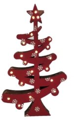 ARBOL MADERA C/20LUCES LED (PILA NO INCLUIDA)-20X12CMS