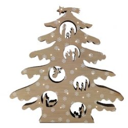 ARBOL MADERA C/20LUCES LED (PILA NO INCLUIDA)-36X14CMS