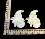 2 SILUETAS PAPA NOEL MADERA CON 3 ROTULADORES 9X7CMS