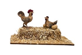 BALA PAJA CON GALLO-GALLINA / 9X6X4CMS