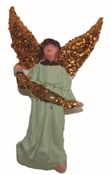 ANGEL VOLANDO CON ALAS DORADAS 7CMS.