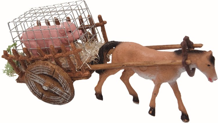 CARRO CABALLO CON ANIMALES PARA FIGURA 8CMS