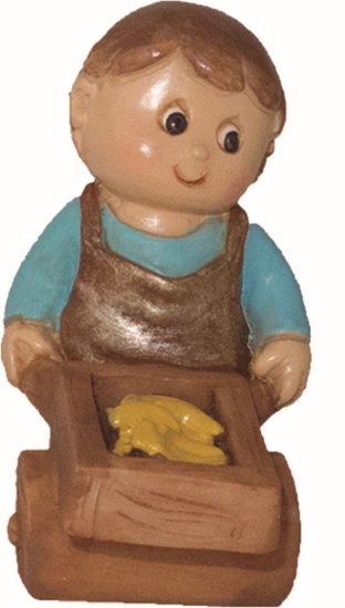 PASTOR CARRETILLA INFANTIL RESINA 6CMS