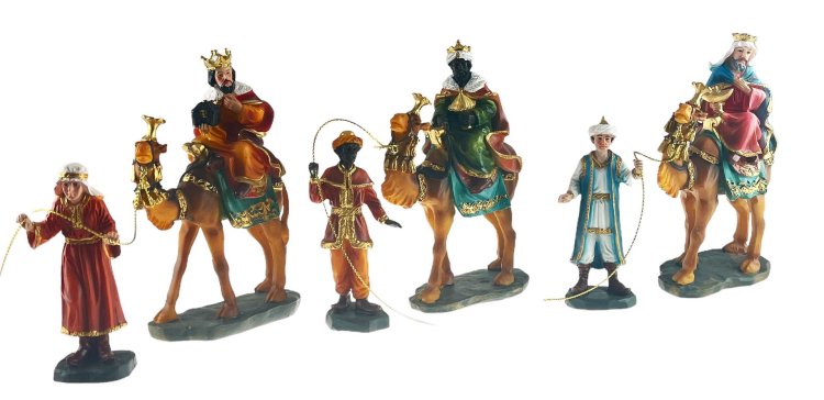 JUEGO REYES A CAMELLO RESINA 8CMS.