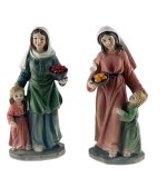 JUEGO 2 MUJERES CON NIÑO RESINA SURTIDOS 11CMS. (PRECIO JUEGO)