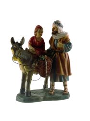 GRUPO PASTOR C/ BURRA+NIÑO RESINA 11CMS.