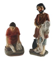 JUEGO 1 LAVANDERA + 1 PESCADOR RESINA 8CMS (PRECIO JUEGO)