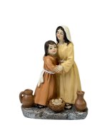 PASTORA CON NIÑA RESINA 11CMS.