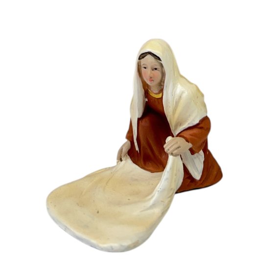 PASTORA ADORANDO VENDEDORA MANTAS RESINA 11CMS.