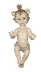 NIÑO JESUS RESINA CON PIEL 13CMS.