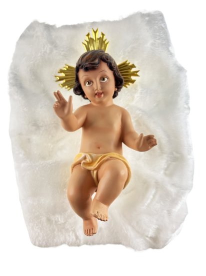 NIÑO JESUS RESINA CON PIEL 20CMS.