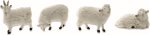 JUEGO 3 CORDEROS CON LANA Y 1 CABRA 21/25CMS. (PRECIO JUEGO)