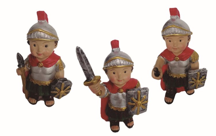 JUEGO 3 ROMANOS SURTIDOS RESINA MODERNA 9CMS (PRECIO JUEGO)