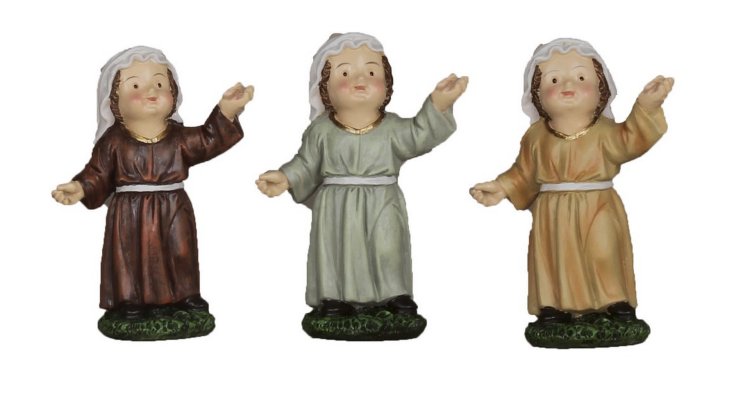 JUEGO 3 PAJES RESINA MODERNA 9CMS