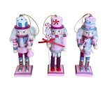 JUEGO 3 NUTCRACKER ROSA SURT. 13CMS PARA COLGAR ARBOL (PRECIO JU