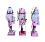 JUEGO 3 NUTCRACKER ROSA SURT. 13CMS PARA COLGAR ARBOL (PRECIO JU