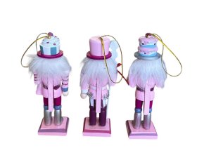 JUEGO 3 NUTCRACKER ROSA SURT. 13CMS PARA COLGAR ARBOL (PRECIO JU