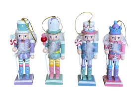 JUEGO 4 NUTCRACKER BASTON COLORES SURT. 13CMS PARA COLGAR ARBOL