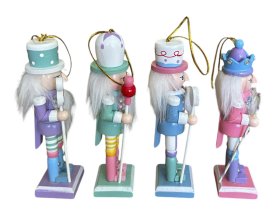 JUEGO 4 NUTCRACKER BASTON COLORES SURT. 13CMS PARA COLGAR ARBOL