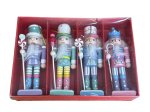 JUEGO 4 NUTCRACKER BASTON COLORES SURT. 13CMS PARA COLGAR ARBOL