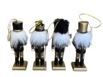 JUEGO 6 NUTCRACKER NEGRO/DORADO SURT. 13CMS PARA COLGAR ARBOL (P