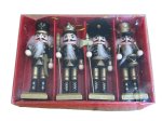 JUEGO 6 NUTCRACKER NEGRO/DORADO SURT. 13CMS PARA COLGAR ARBOL (P