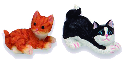 JUEGO 2 GATOS SURTIDO RESINA 3CMS. (PRECIO JUEGO)